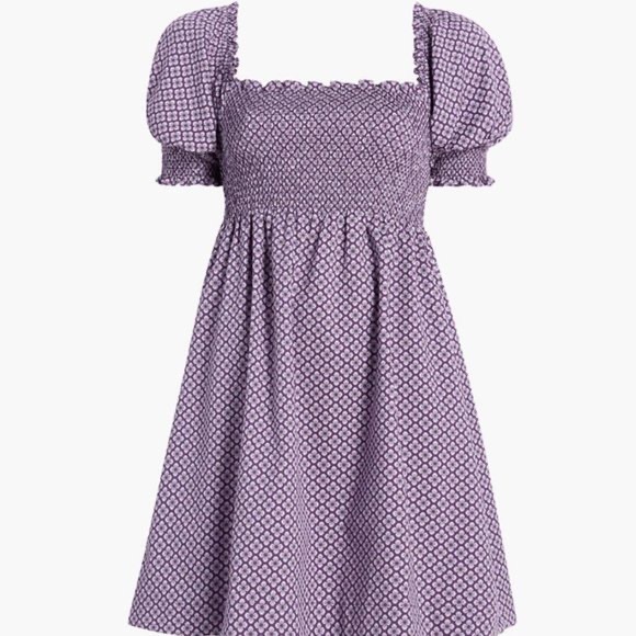 Hill House Athena Plum Purple Floral Jacquard - XS - NWT - Picture 5 of 6